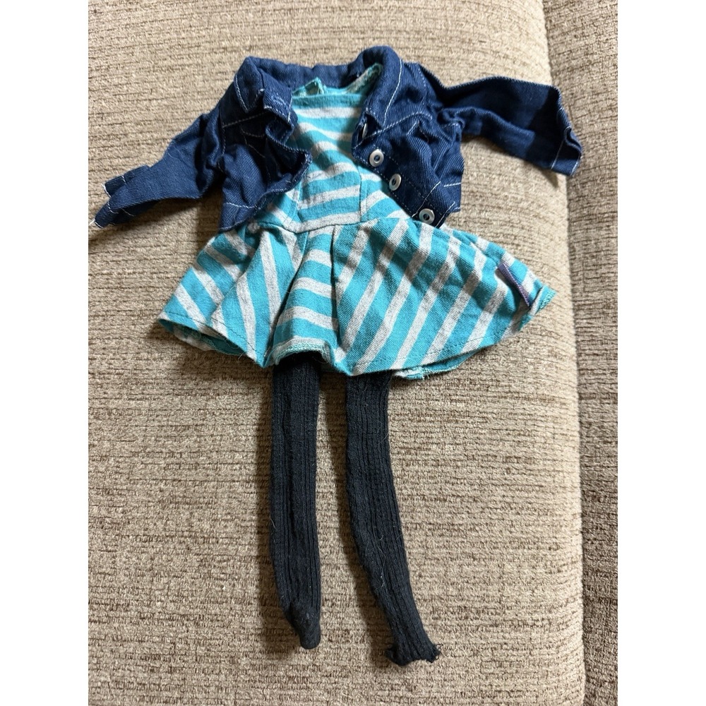 American Girl Dress with Denim Jacket, And Tights